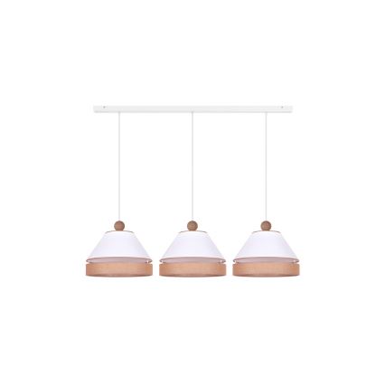 Duolla - Chandelier on a string AVIGNON 3xE27/15W/230V white/brown
