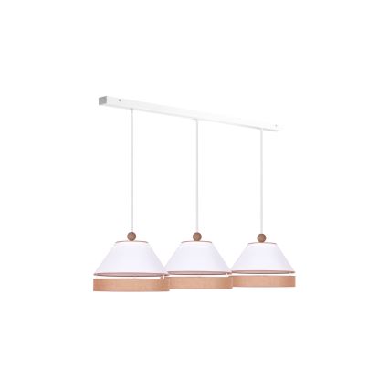 Duolla - Chandelier on a string AVIGNON 3xE27/15W/230V white/brown