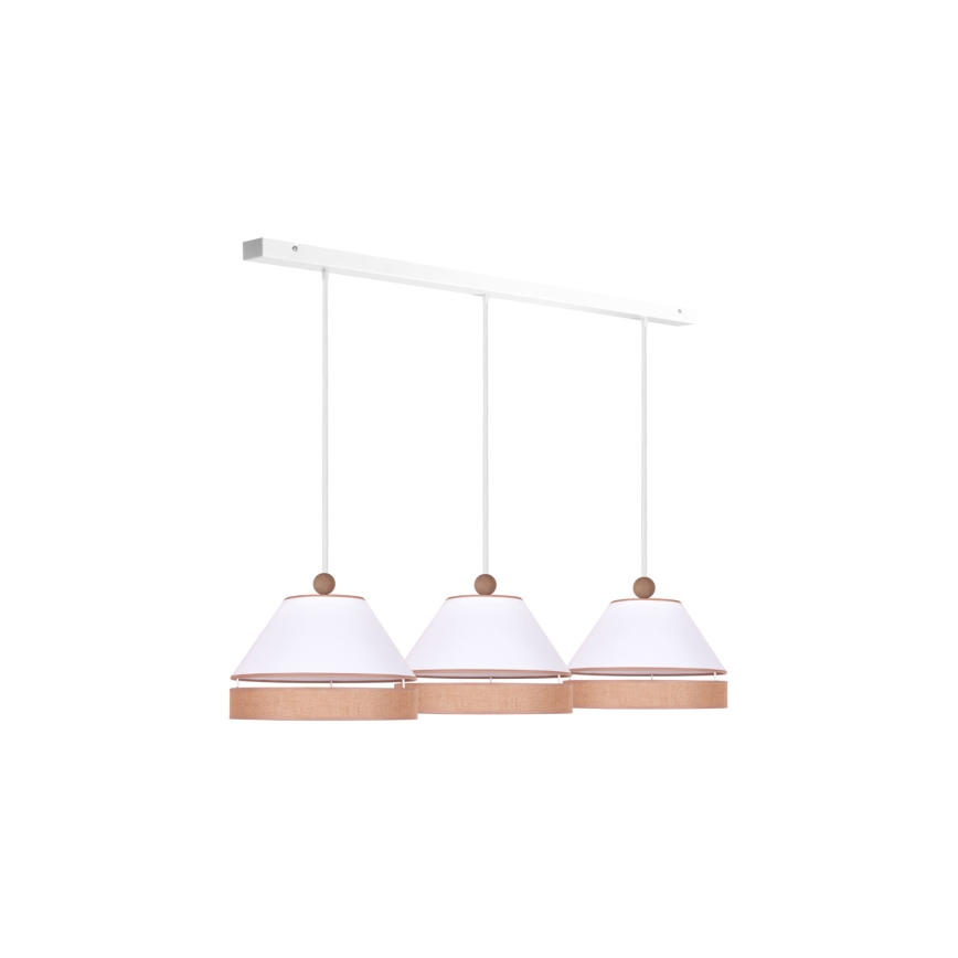 Duolla - Chandelier on a string AVIGNON 3xE27/15W/230V white/brown