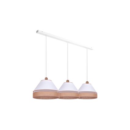 Duolla - Chandelier on a string AVIGNON 3xE27/15W/230V white/brown