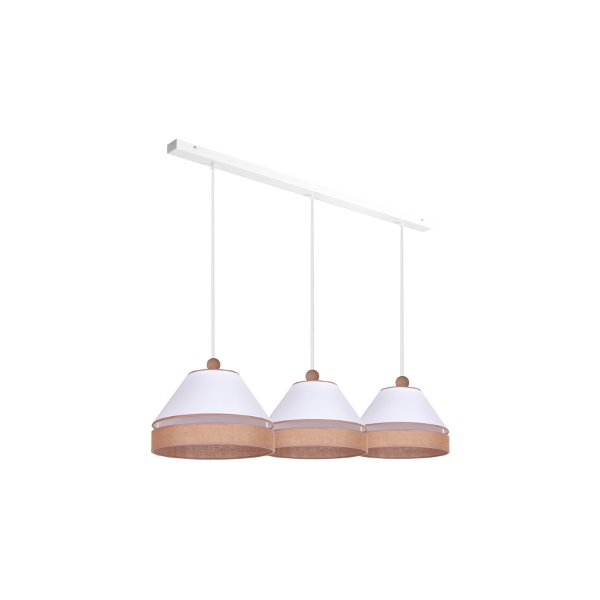 Duolla - Chandelier on a string AVIGNON 3xE27/15W/230V white/brown