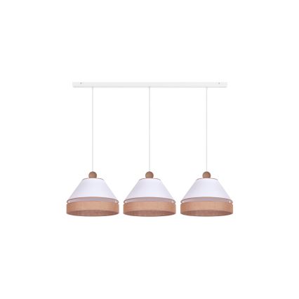 Duolla - Chandelier on a string AVIGNON 3xE27/15W/230V white/brown