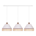 Duolla - Chandelier on a string AVIGNON 3xE27/15W/230V white/rattan