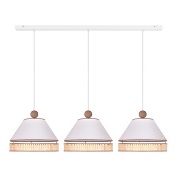 Duolla - Chandelier on a string AVIGNON 3xE27/15W/230V white/rattan