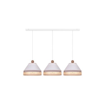 Duolla - Chandelier on a string AVIGNON 3xE27/15W/230V white/rattan