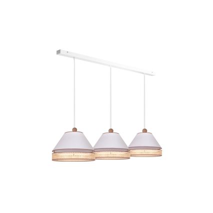 Duolla - Chandelier on a string AVIGNON 3xE27/15W/230V white/rattan