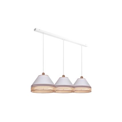 Duolla - Chandelier on a string AVIGNON 3xE27/15W/230V white/rattan