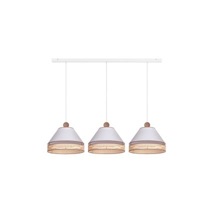 Duolla - Chandelier on a string AVIGNON 3xE27/15W/230V white/rattan