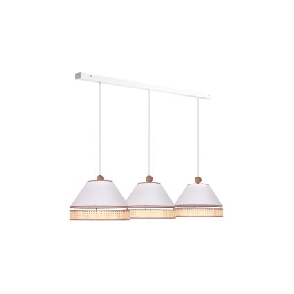 Duolla - Chandelier on a string AVIGNON 3xE27/15W/230V white/rattan