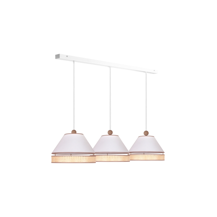 Duolla - Chandelier on a string AVIGNON 3xE27/15W/230V white/rattan