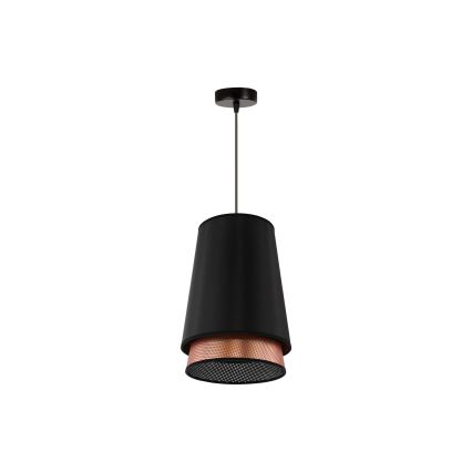 Duolla - Chandelier on a string BELL SHINY 1xE27/15W/230V d. 25 cm black/copper