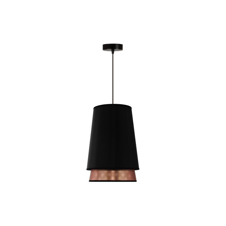 Duolla - Chandelier on a string BELL SHINY 1xE27/15W/230V d. 25 cm black/copper