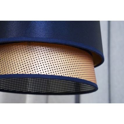 Duolla - Chandelier on a string BELL SHINY 1xE27/15W/230V d. 25 cm blue/copper