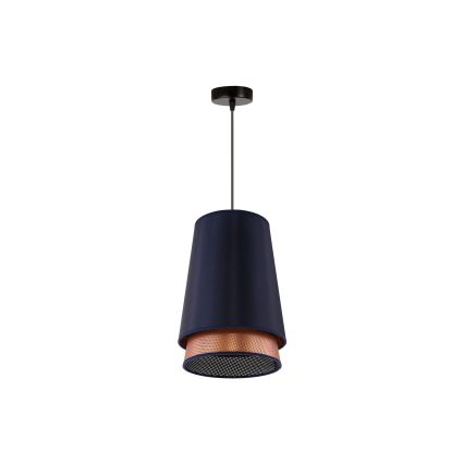Duolla - Chandelier on a string BELL SHINY 1xE27/15W/230V d. 25 cm blue/copper