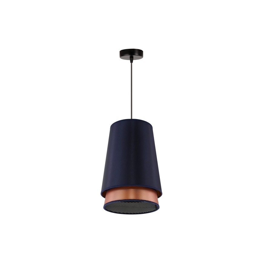 Duolla - Chandelier on a string BELL SHINY 1xE27/15W/230V d. 25 cm blue/copper