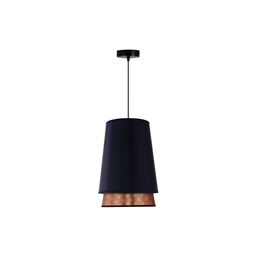 Duolla - Chandelier on a string BELL SHINY 1xE27/15W/230V d. 25 cm blue/copper