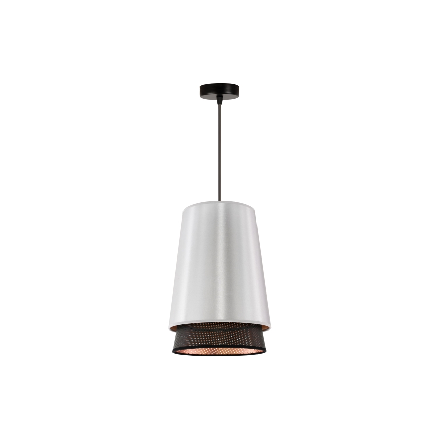 Duolla - Chandelier on a string BELL SHINY 1xE27/15W/230V d. 25 cm silver/black
