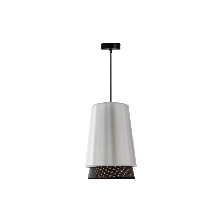 Duolla - Chandelier on a string BELL SHINY 1xE27/15W/230V d. 25 cm silver/black