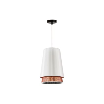 Duolla - Chandelier on a string BELL SHINY 1xE27/15W/230V d. 25 cm white/copper