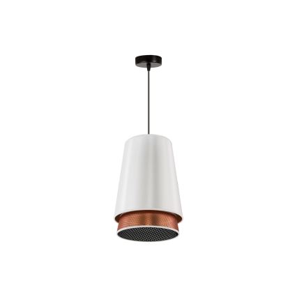 Duolla - Chandelier on a string BELL SHINY 1xE27/15W/230V d. 25 cm white/copper