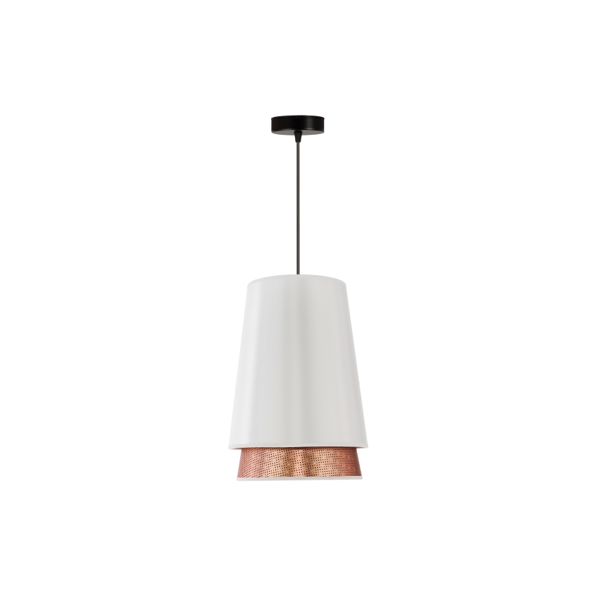 Duolla - Chandelier on a string BELL SHINY 1xE27/15W/230V d. 25 cm white/copper