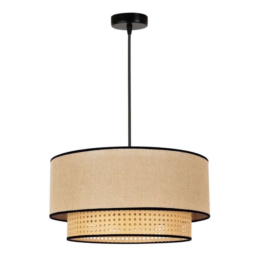 Duolla - Chandelier on a string BOHO 1xE27/15W/230V d. 45 cm beige/rattan