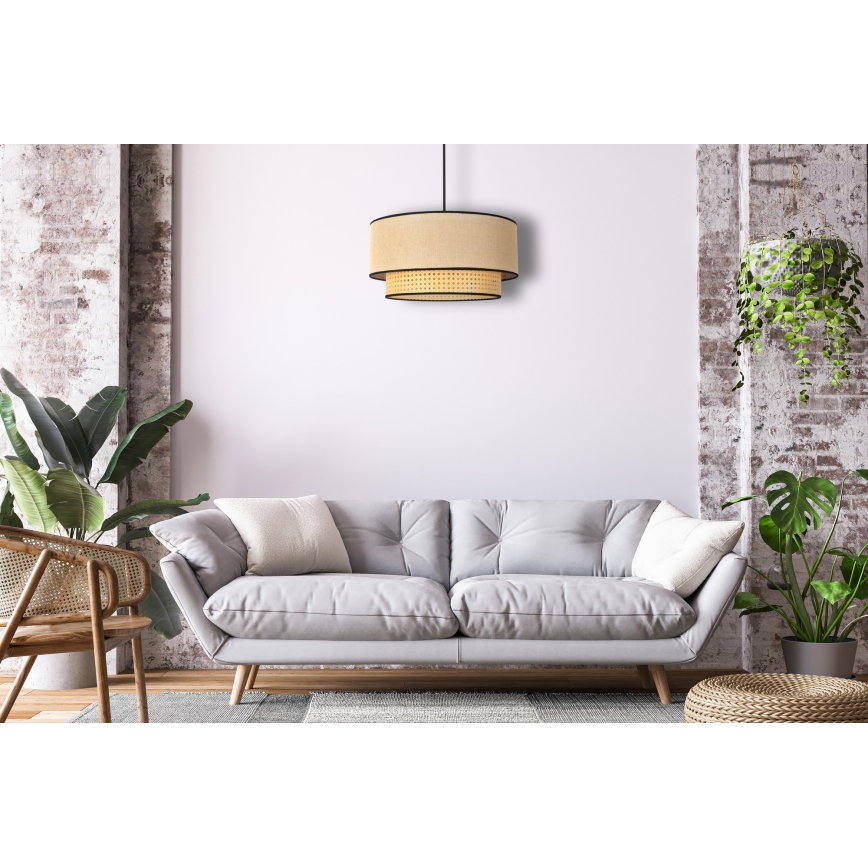 Duolla - Chandelier on a string BOHO 1xE27/15W/230V d. 45 cm beige/rattan