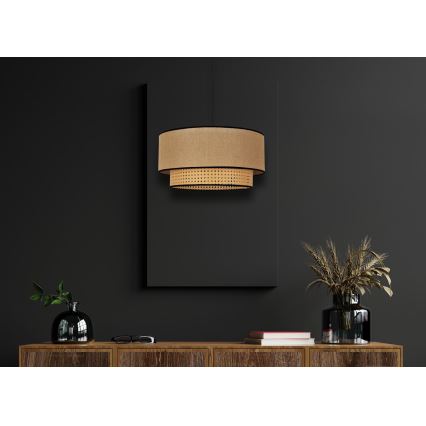 Duolla - Chandelier on a string BOHO 1xE27/15W/230V d. 45 cm beige/rattan