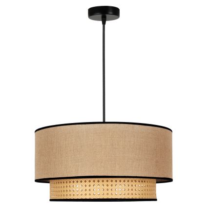 Duolla - Chandelier on a string BOHO 1xE27/15W/230V d. 45 cm beige/rattan