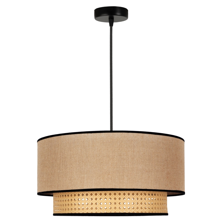 Duolla - Chandelier on a string BOHO 1xE27/15W/230V d. 45 cm beige/rattan