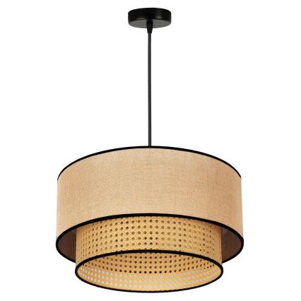 Duolla - Chandelier on a string BOHO 1xE27/15W/230V d. 45 cm beige/rattan