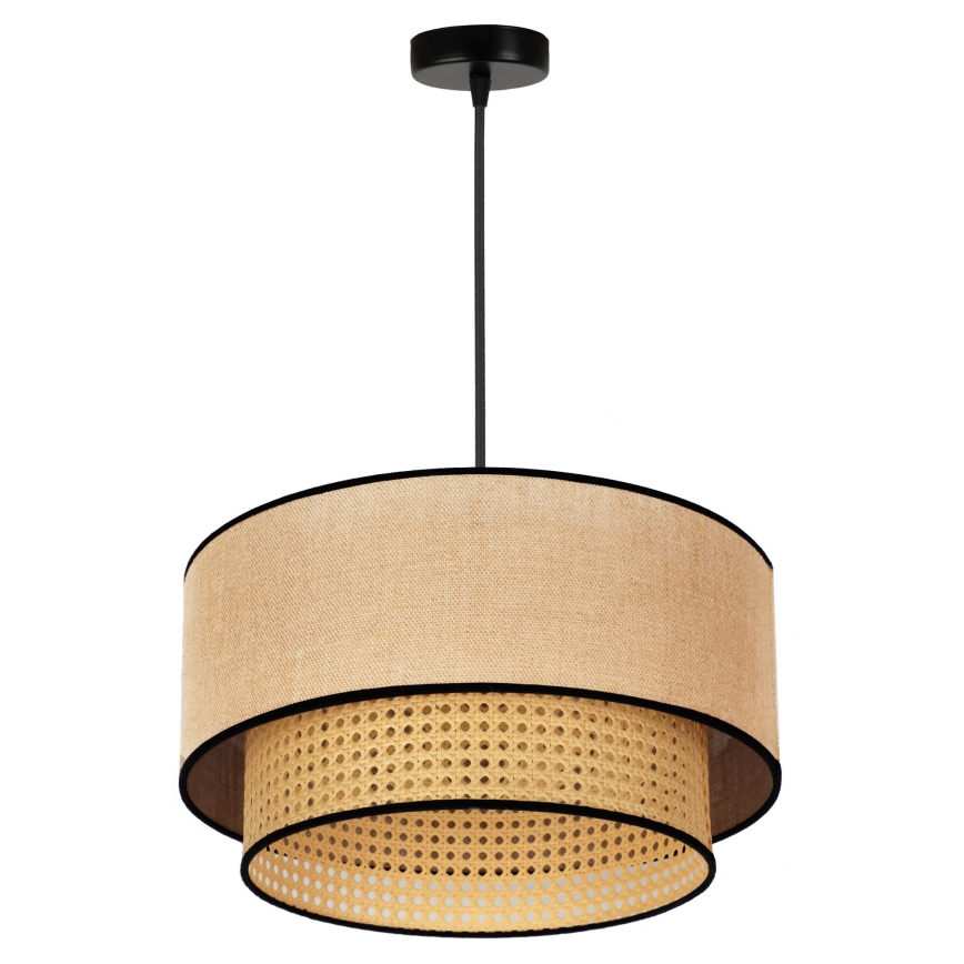 Duolla - Chandelier on a string BOHO 1xE27/15W/230V d. 45 cm beige/rattan