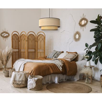 Duolla - Chandelier on a string BOHO 1xE27/15W/230V d. 45 cm beige/rattan