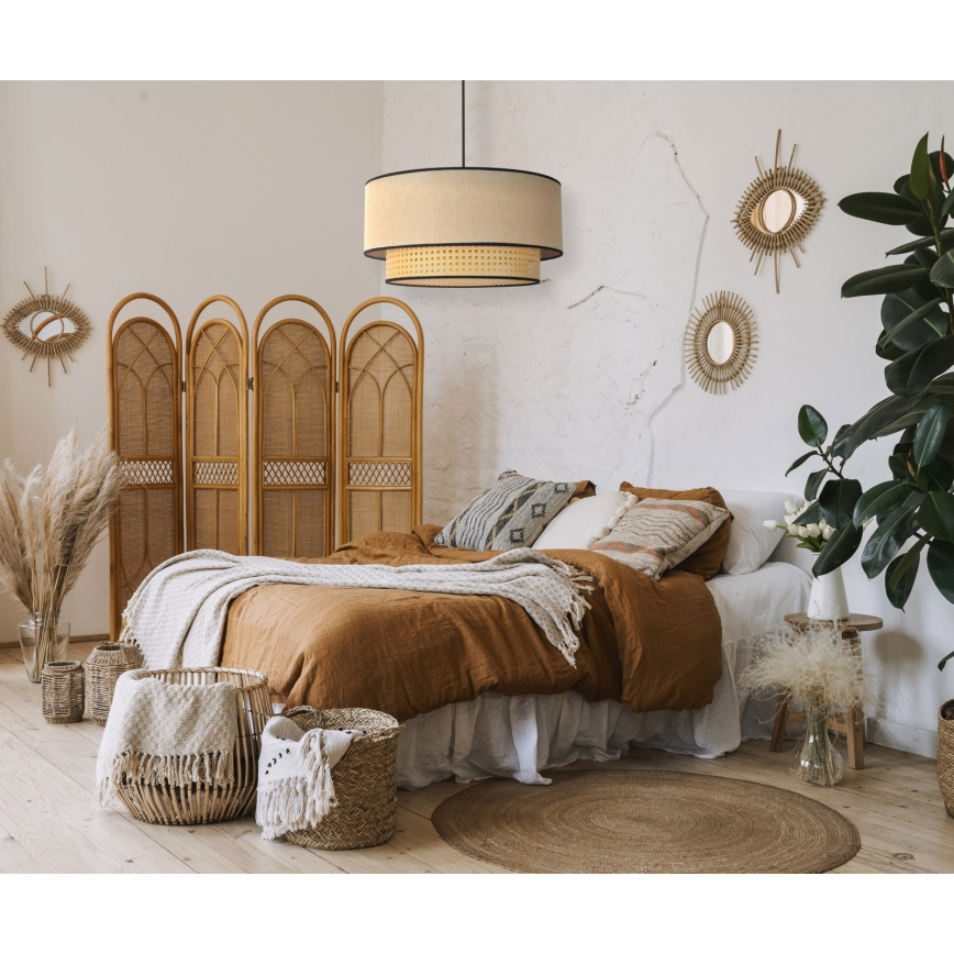 Duolla - Chandelier on a string BOHO 1xE27/15W/230V d. 45 cm beige/rattan