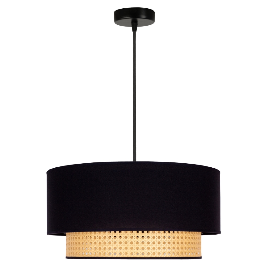 Duolla - Chandelier on a string BOHO 1xE27/15W/230V d. 45 cm black/rattan