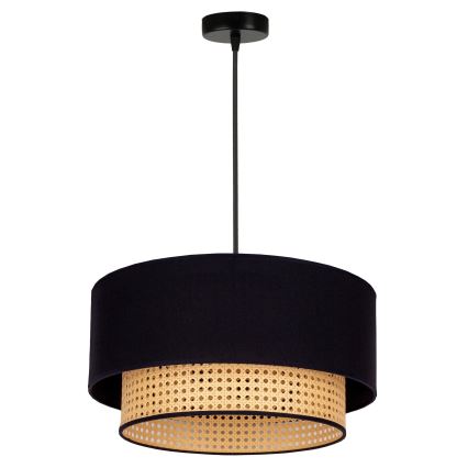 Duolla - Chandelier on a string BOHO 1xE27/15W/230V d. 45 cm black/rattan