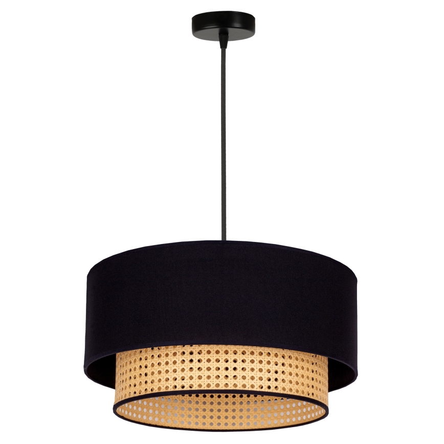 Duolla - Chandelier on a string BOHO 1xE27/15W/230V d. 45 cm black/rattan