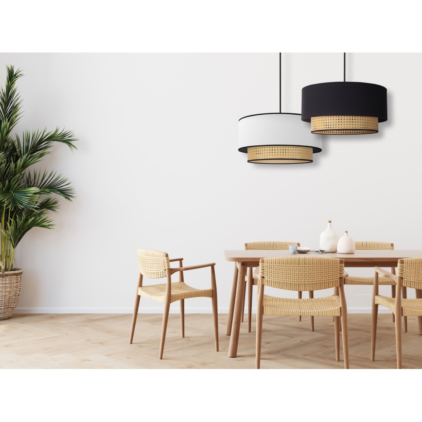 Duolla - Chandelier on a string BOHO 1xE27/15W/230V d. 45 cm black/rattan