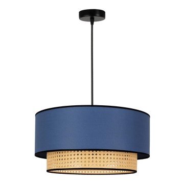 Duolla - Chandelier on a string BOHO 1xE27/15W/230V d. 45 cm blue/rattan