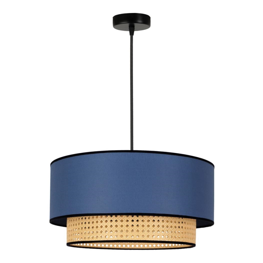 Duolla - Chandelier on a string BOHO 1xE27/15W/230V d. 45 cm blue/rattan