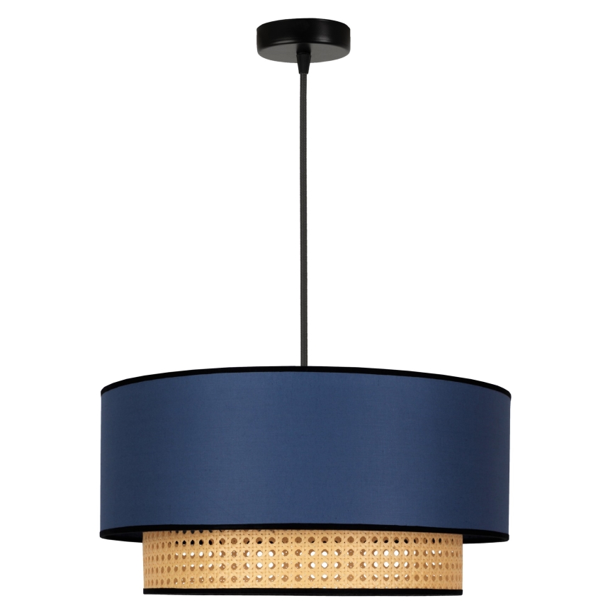 Duolla - Chandelier on a string BOHO 1xE27/15W/230V d. 45 cm blue/rattan