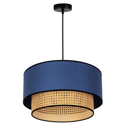 Duolla - Chandelier on a string BOHO 1xE27/15W/230V d. 45 cm blue/rattan