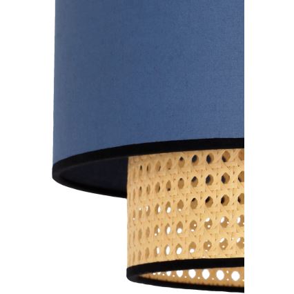 Duolla - Chandelier on a string BOHO 1xE27/15W/230V d. 45 cm blue/rattan
