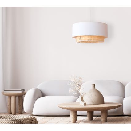 Duolla - Chandelier on a string BOHO 1xE27/15W/230V d. 45 cm creamy/rattan