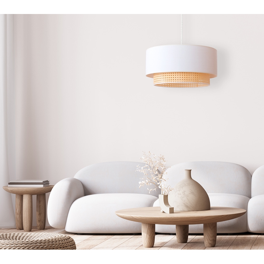 Duolla - Chandelier on a string BOHO 1xE27/15W/230V d. 45 cm creamy/rattan