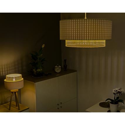 Duolla - Chandelier on a string BOHO 1xE27/15W/230V d. 45 cm creamy/rattan
