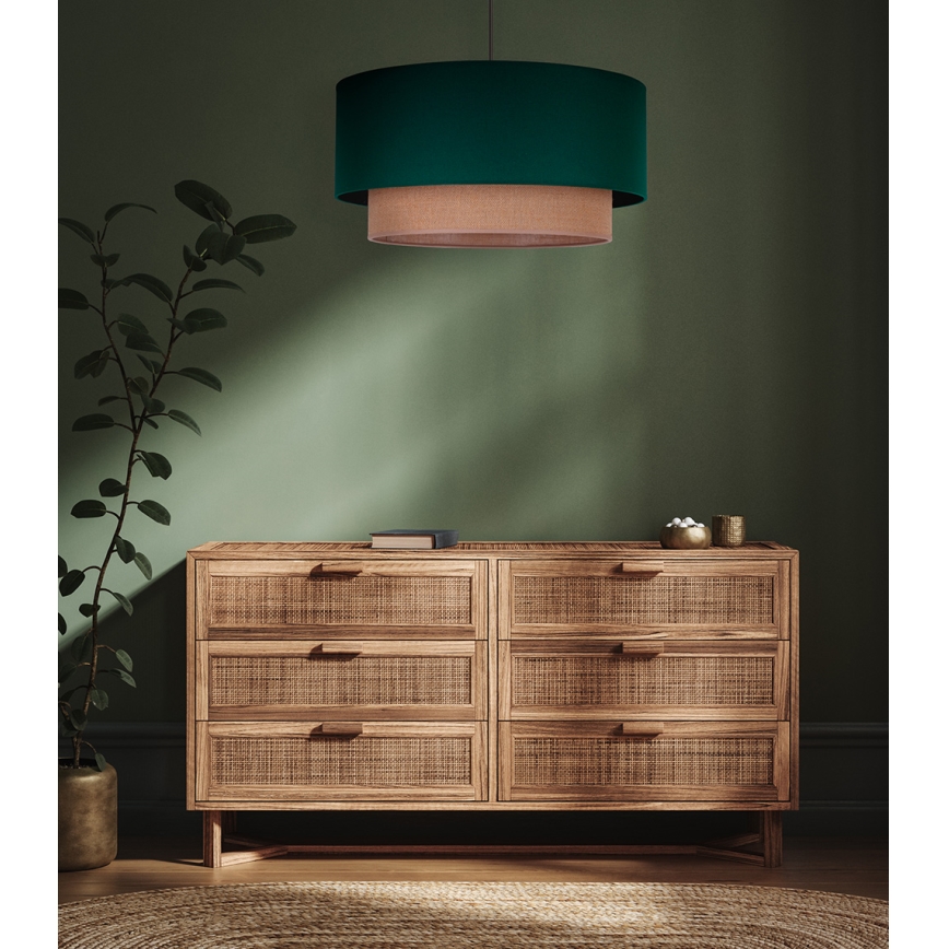 Duolla - Chandelier on a string BOHO 1xE27/15W/230V d. 45 cm green/brown