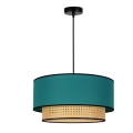 Duolla - Chandelier on a string BOHO 1xE27/15W/230V d. 45 cm turquoise/rattan