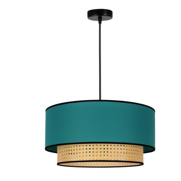 Duolla - Chandelier on a string BOHO 1xE27/15W/230V d. 45 cm turquoise/rattan