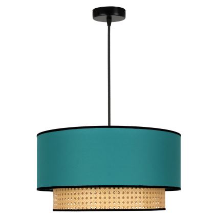 Duolla - Chandelier on a string BOHO 1xE27/15W/230V d. 45 cm turquoise/rattan